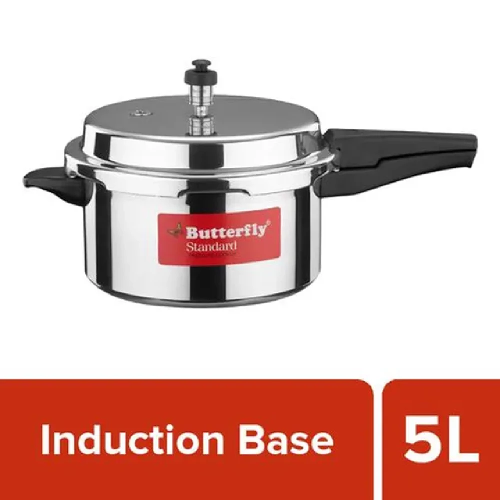 Butterfly Standard Aluminium Outer Lid Pressure Cooker - Induction Base, 5 L-1.webp